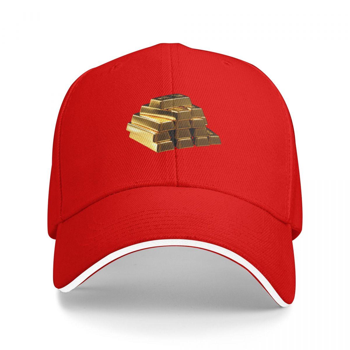 Gold Bars Stack Baseball Cap Beach Outing Hat Unisex For The Sun Boy Womens