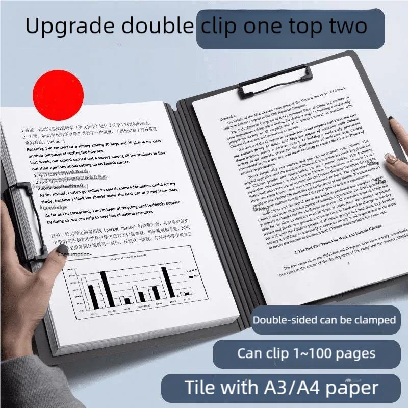 1pc A4 File Folders, Documents Organizer, Clipboard With Cover, Paper Folder For Business & School, Stationery & Office Supplies