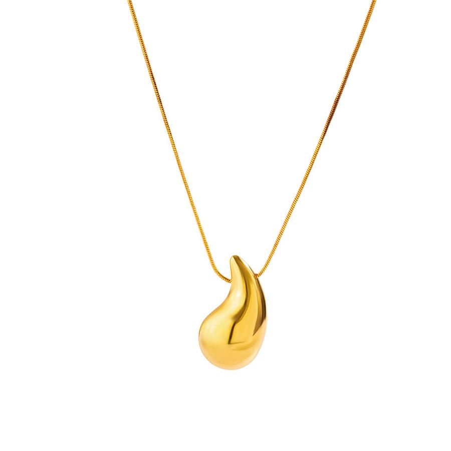 European & American Teardrop Necklace, Earrings, Bracelet, Ring & Snake Bone Chain Jewelry Set