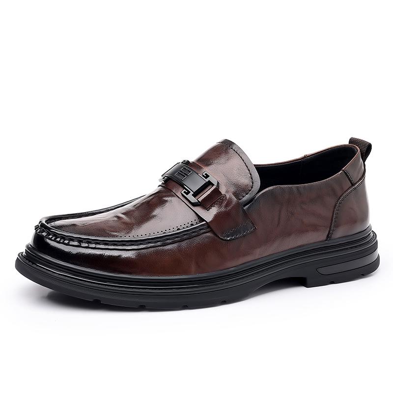 Business Casual Leather Shoes Men Shoes Retro Moccasins Men Flats Shoes