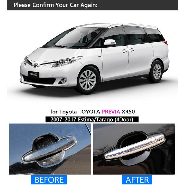 for Toyota Previa 50 2007 - 2017 Chrome Handle Cover Trim Set XR50 Estima Tarago 2009 2011 2013 2016 Car Accessories Car Styling