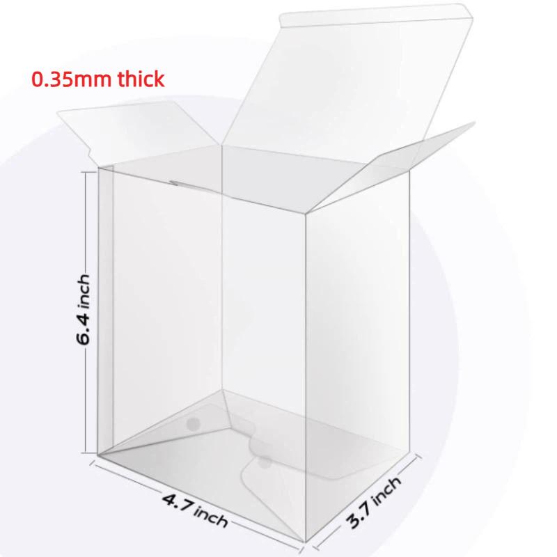 Clear Rectangular PVC Display Box 4 Inch Waterproof Plastic Container for Figurine Small Craft Gift Packaging