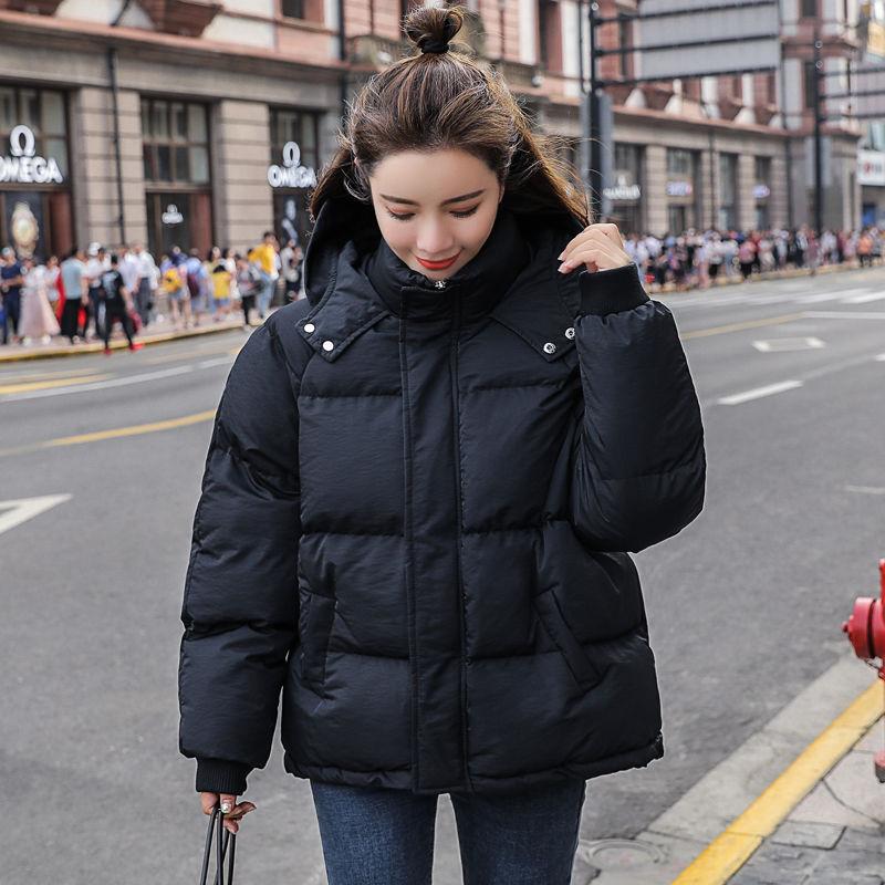 Winter Women's Cute Hooded Cotton-padded Jacket Women's Short Solid Color Bread Coat Student Cotton-padded Jacket