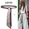 Bohemian Coffee Silk Scarf Belt: Women's Accessory 2025