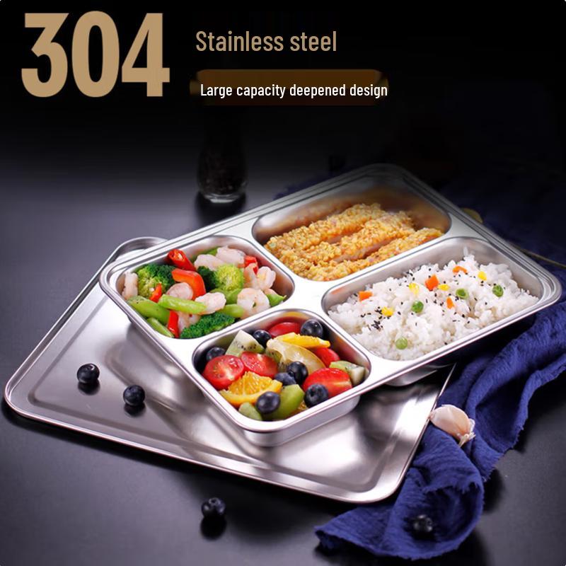 304 Stainless Steel Divided Lunch Tray