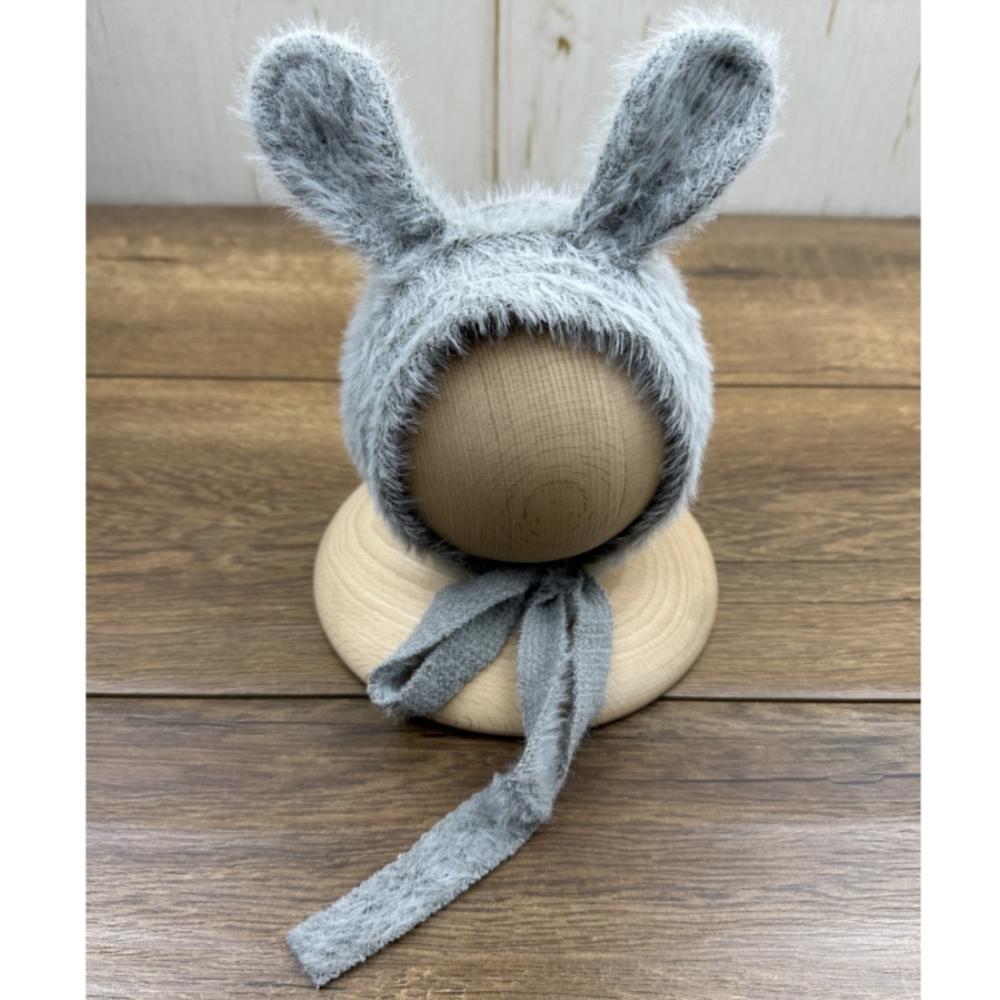 Soft Knitted Newborn Photography Props Adorable Rabbit Doll Prop Knitted Baby Outfit for Newborn