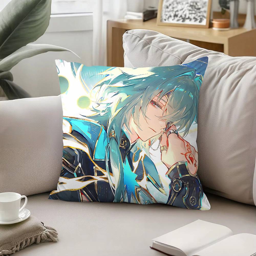 

Honkai Star Rail Anaxa Pillow Case Cushion Cover Soft Cute Throw Pillow Case For Car Sofa Pillowcase Polyester With Zipper 16x16Inch