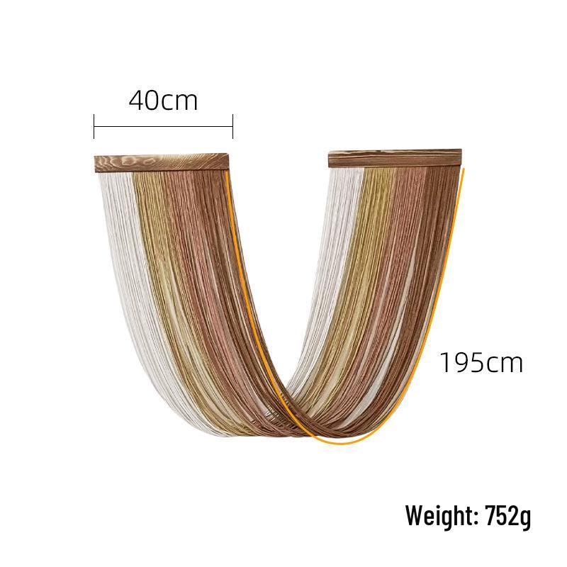 Bohemian Nordic Style Wood Board Tassel Tapestry for Living Room or Bedroom Wall Decor