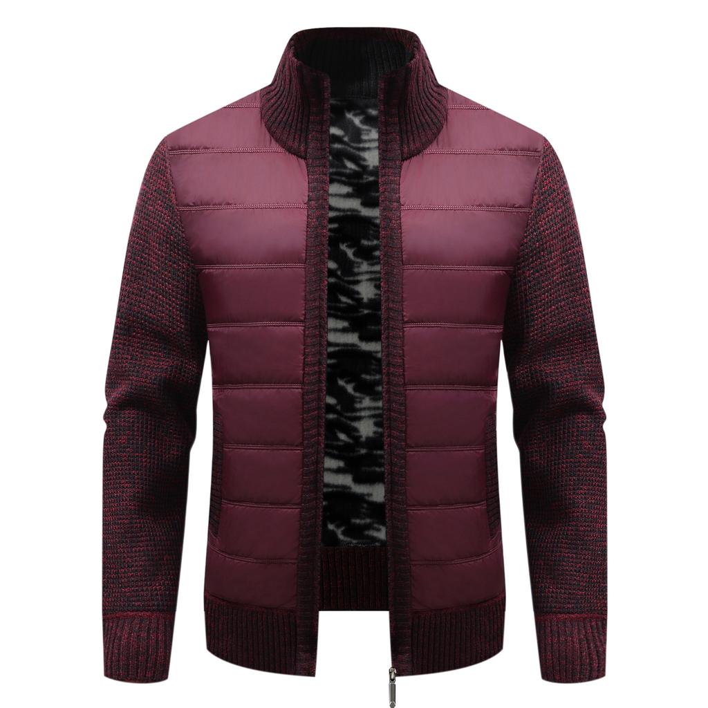 Men's Knitwear Is Worn Over A Fleece Thickened Cardigan Sweater Jacket