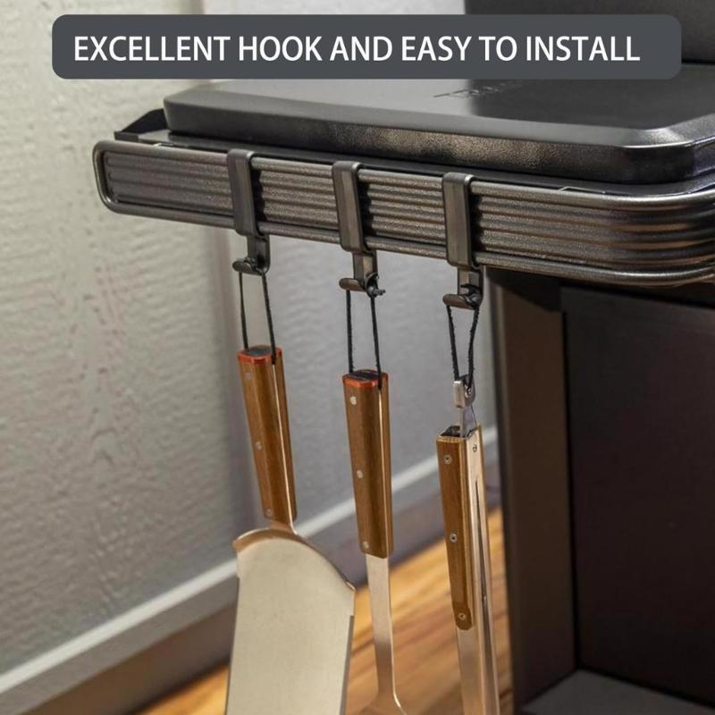 Pack of 3 Stainless Steel BBQ Tool Hanging Hooks Rusts Resistant Cooking Accessories for Outdoor Grill Equipment