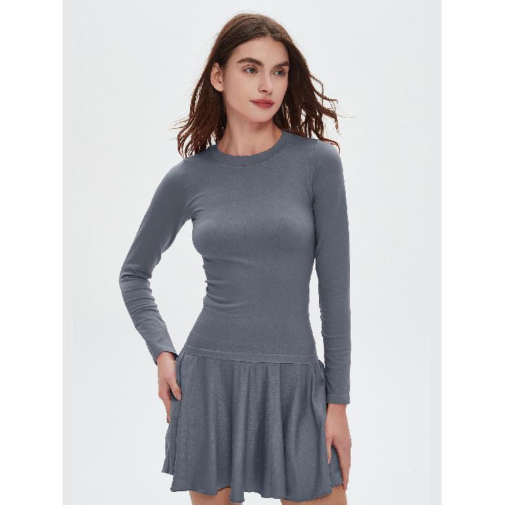 

Новый фитнес-топ для йоги, эластичный, утягивающий низ, для спорта, бега, йоги, с длинным рукавом, женский XXL