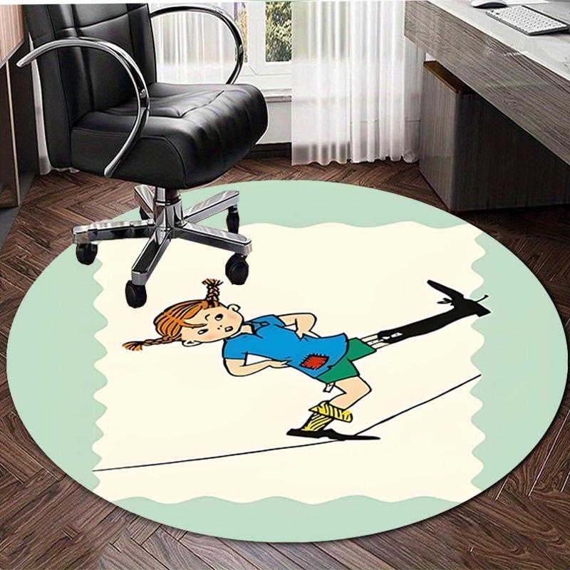 1pc Pippi Longstocking2 Design Printed Area Round Carpet for Bedroom Living Room Home Decor Rugs Mat Non Slip Mat Rug for Bedside