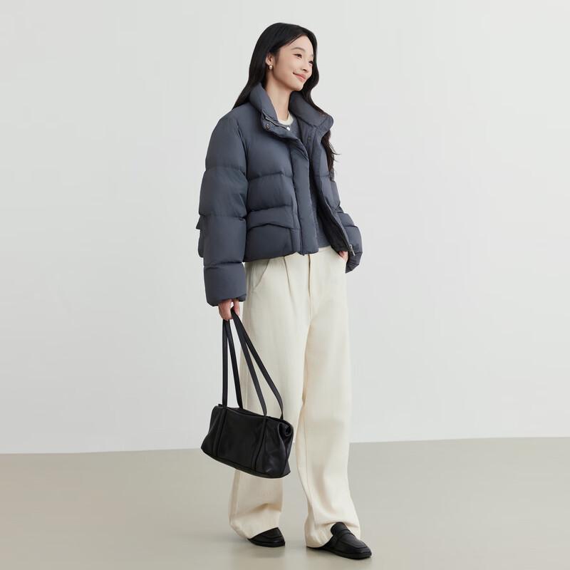 Elva's Island Women's Stand Collar 90% Down Short Jacket