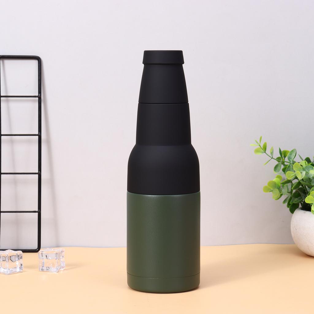 12oz 3 in 1 Stainless Steel Beer Bottle Cooler Insulated Double Wall Beer Bottle Insulators Holder Vacuum