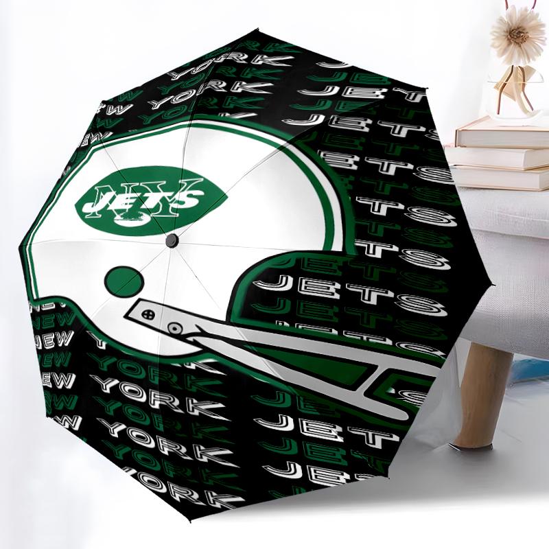 Printed New York Jets logo Folding Umbrella,Outdoor,Leisure,And Travel Umbrella,Durable Umbrella Fabric,Birthday And Holiday Gift