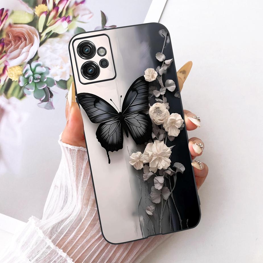 For Motorola Moto G32 Case XT2235-2 XT2235-3 New Flowers Butterfly Painted Cover Soft TPU Phone Case For Moto G32 MotoG32 Fundas