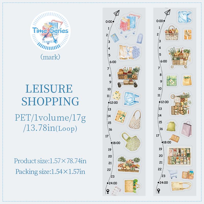 1roll Tape Life Time Series Exquisite PET Tape Decoration Notebook Photo Frame Phone Case Water Cup Stationery Box DIY Stickers