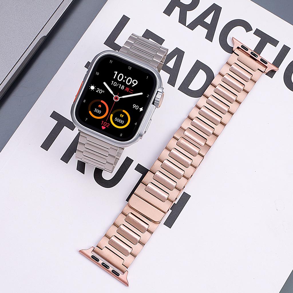 Suitable for Apple Watch Strap New Steel Strap Metal Chain Applewatch Strap s10s9ultra2se Stainless Steel s8iwatch Male and Fema