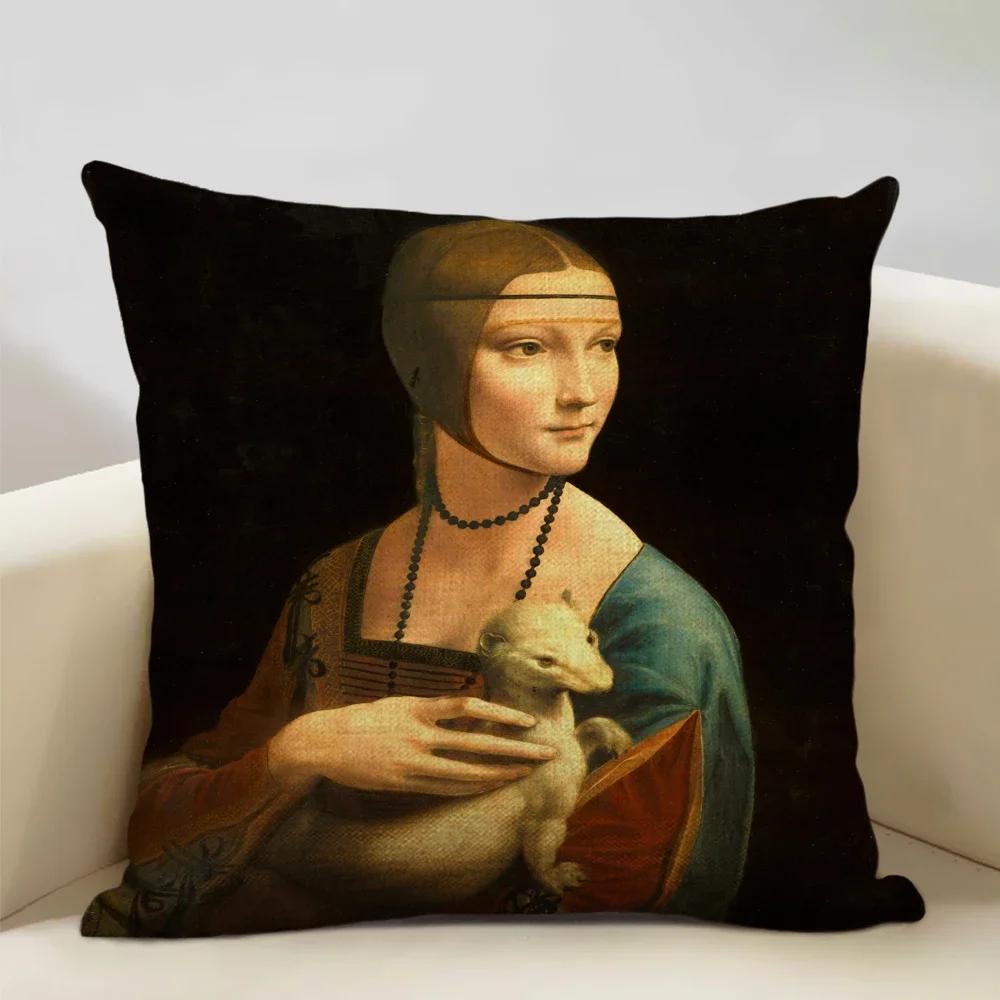 Four Seasons General World Famous Paintings Decorative Throw Pillow Case Cushion Cover for Living Room Sofal,
