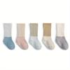 5 Pairs viel Anti Slip Warm Boden Socken Patchwork Verdicken Fleece Plüsch Unisex Mädchen Jungen Socke