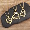 Nidin Hot Sale Heart Shape Mom Letter Charm Pendant Necklace 5 Styles For Women Female Shine Zircon Jewelry Mother's Day Gifts