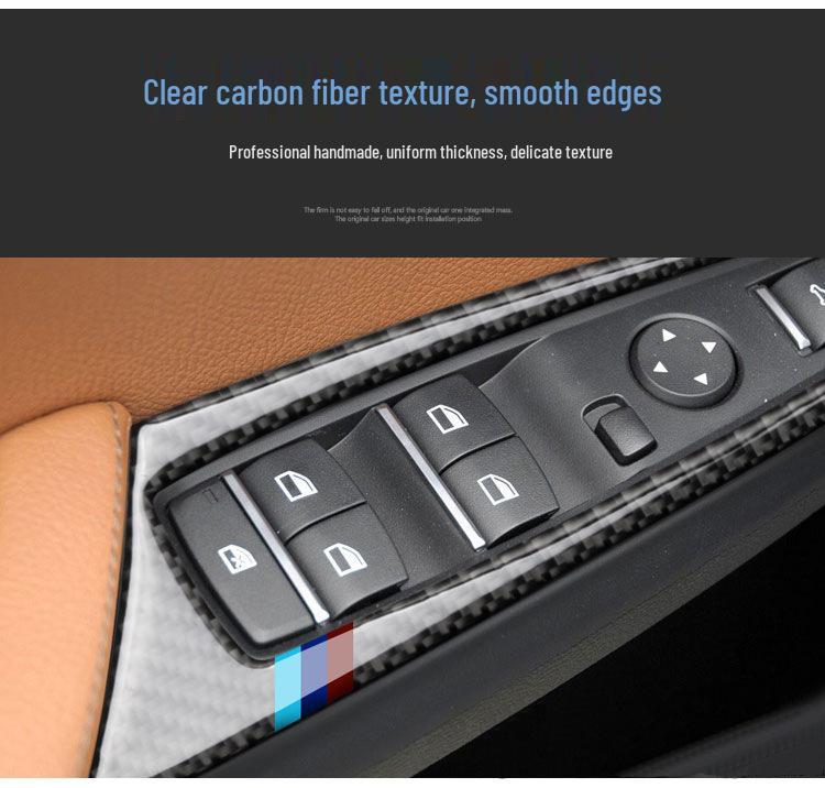 14-17 BMW X3/X4 F25/F26 Naklejka Ozdobna na Przełącznik Okna z Włókna Węglowego