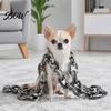 Yorkie Decorative Chain Simulated Iron for Haunted House Cosplay, Halloween Plastic Prop, Novelty Small Dog Photo Props Leash, Lightweight Fake Metal