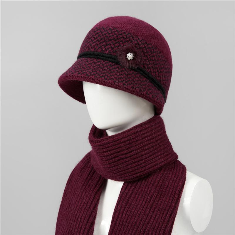 Hat Women'S Season Ear Protection Warm Mom Hat Fleece Thick Ear Protection Grandma Grandma Elderly Cotton Hat