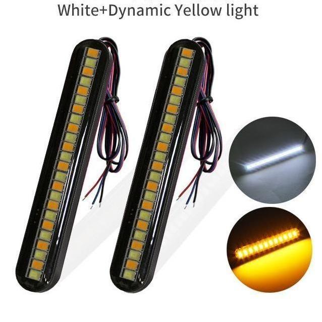 LED Turn Signal Strip Light 24 LEDs Flowing Water Tail Brake Blinker for Bike