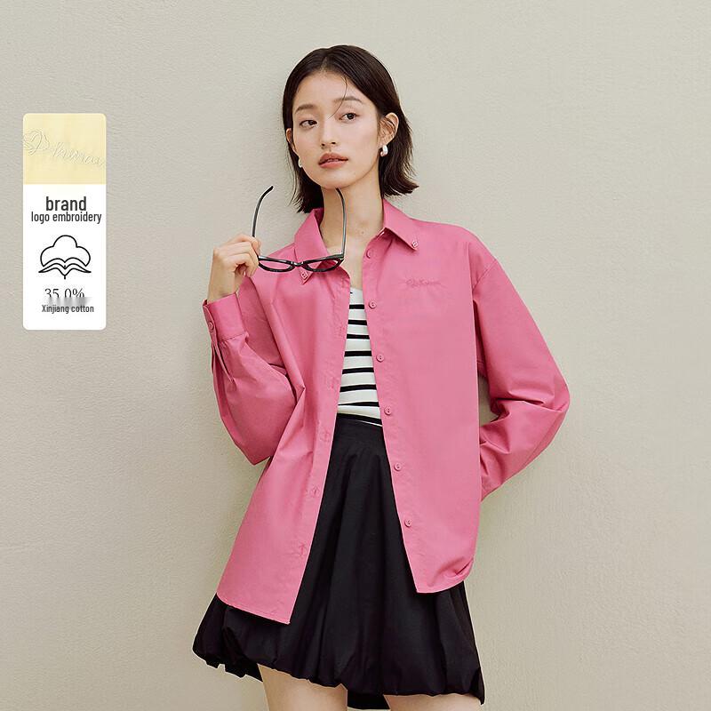 Inman Women's French Style Loose Poplin Long-Sleeve Shirt