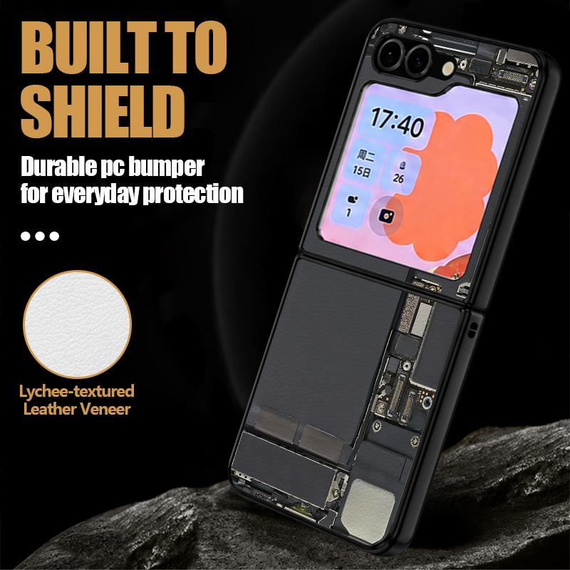 Retro Game Boy Camera Print Case For Samsung Z Flip 8 7 6 5 Luxury Leather Skin Hard Folding Phone Cover For Galaxy Z Flip8 Flip7 Flip6