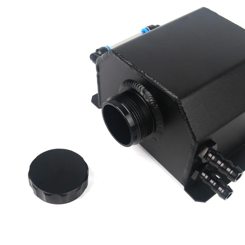 Universal 1L/2L Aluminum Oil Catch Can Reservoir Tank Engine Coolant Radiator Overflow Oil Fuel Tank With Drain Plug Breather
