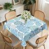 Blue Coral Square Tablecloth Washable Ocean Beach Nautical Table Cloth Cover for Dining Party Picnic