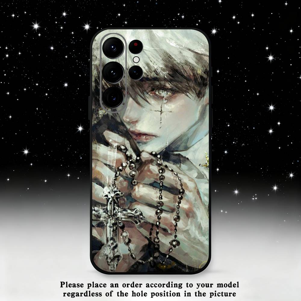 Sword White Hair Witch Phone Case For Samsung S25,S24,S21,S22,S23,S30,Ultra,S20,Plus,Fe,Lite,Note,10,9,5G Black Cover