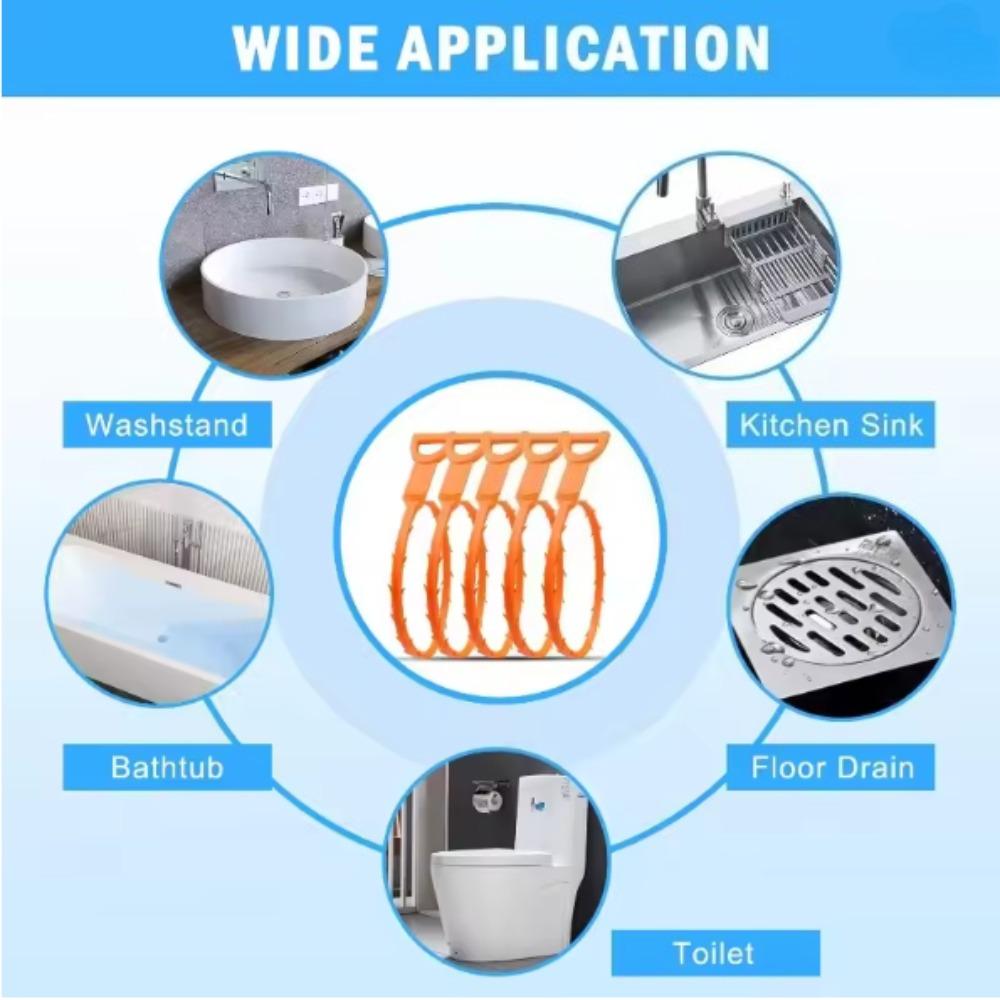 1/3/5pcs Easily Unclog Kitchen Toilet Pipes Sink Hair Remover Drain Tool Unclogger Necessary Cleaning Tool for Washbasin Water Pipes