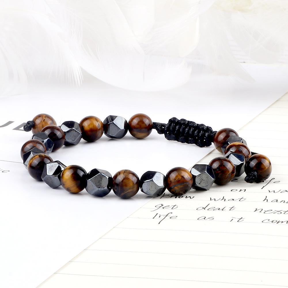 Obsidian Tigerauge & Schwarzer Achat Lavastein Armband