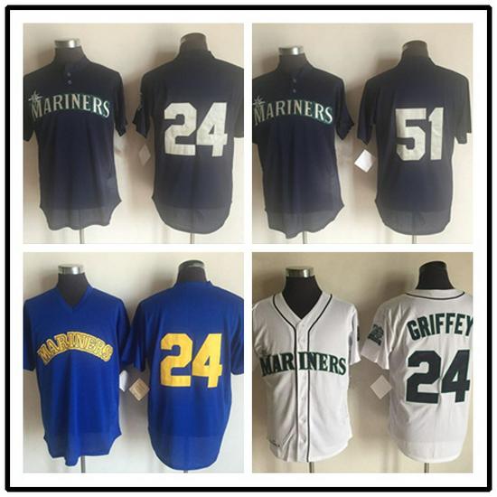 

Seattle Mariners Vintage-Style Embroidered Baseball Jersey Large