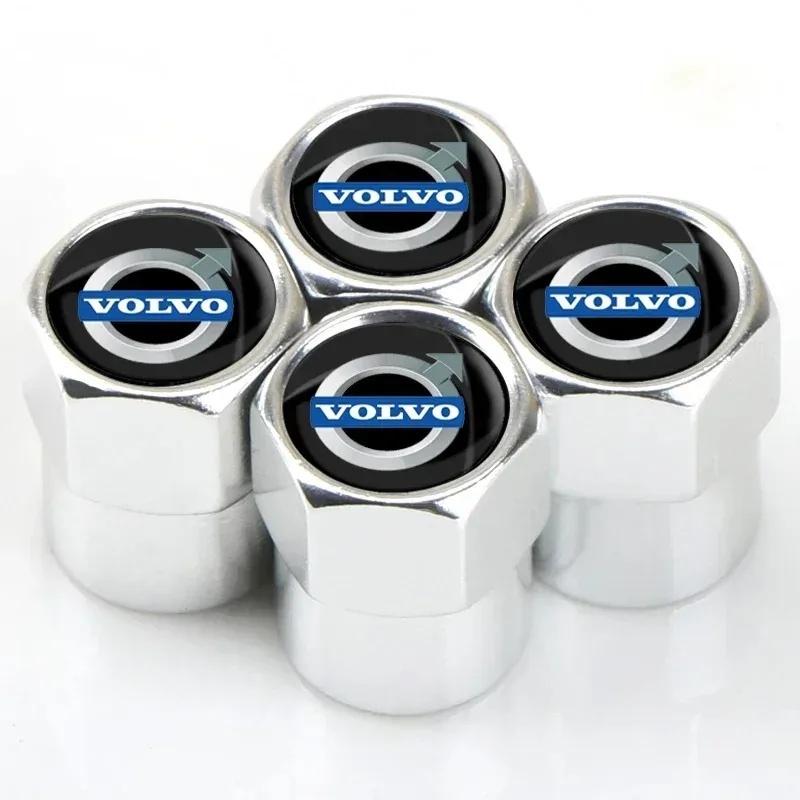 4Pcs Metal Car Tire Valve Caps for Volvo XC40 XC60 XC90 S60 S90 V50 Anti-dust Wheel Valve Stem Cover Auto Exterior Accessories KF1