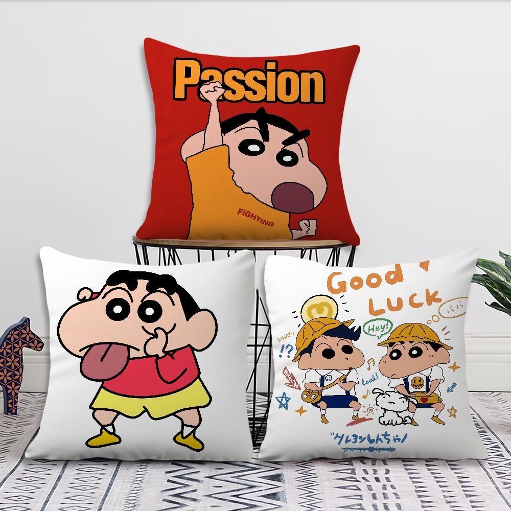 Cushion Cover Soft Pillow Case for Kawaii S-Shin Sofa Chan Living Room Home Funny Cute Decor Protective C-Crayon Cartoon Cover