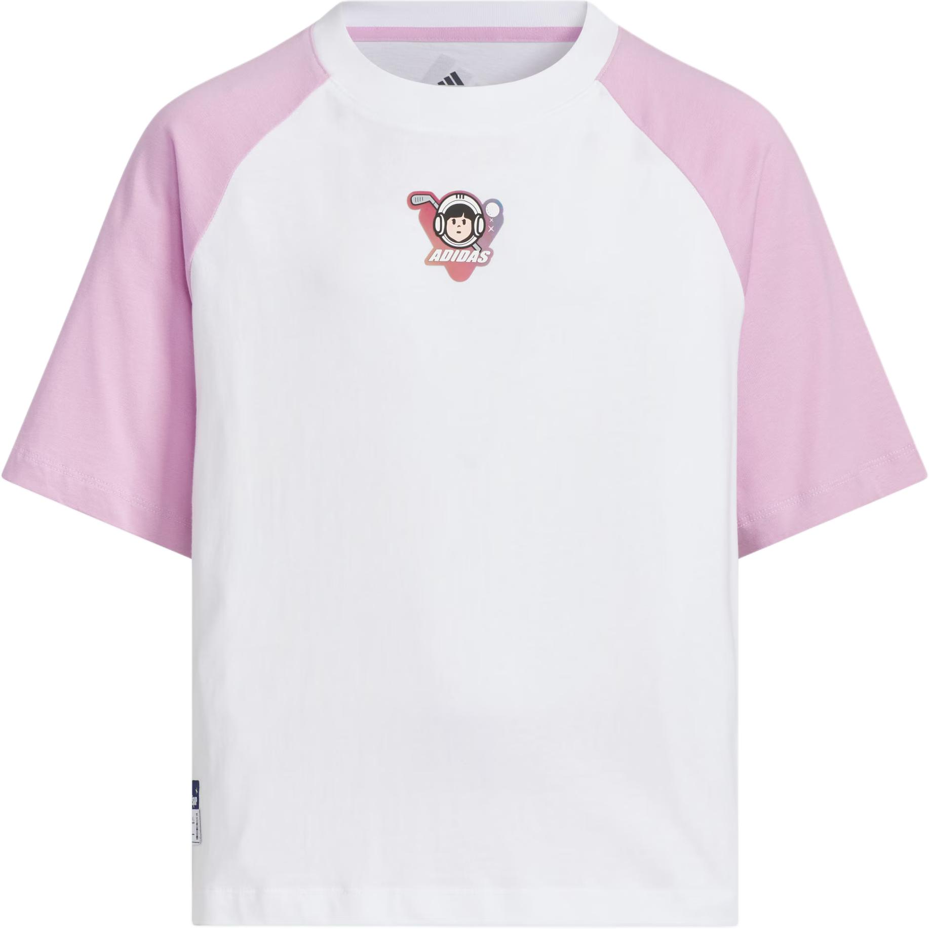 

Adidas T Shirt White/Blessing Light Purple Children Aged 3 7 Years Old JM7988 140
