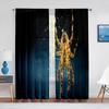 Black Spider Dry Tree Sheer Voile Curtains Window Treatment for Kitchen Living Room Bedroom Spider Web Chiffon Tulle Curtains