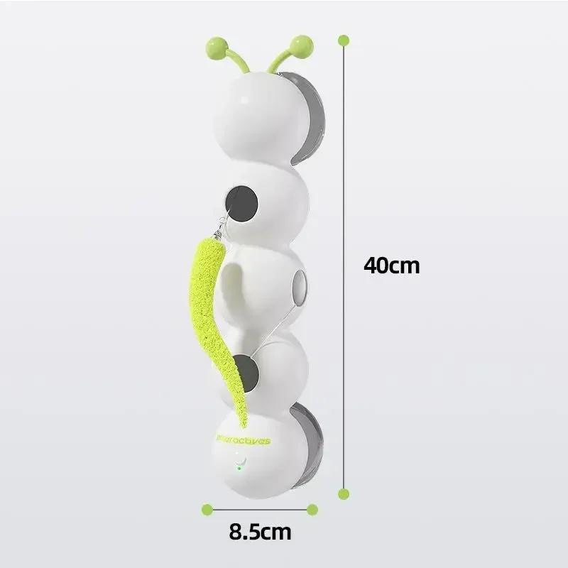 Electric Caterpillar Cat Teaser Interactive Cat Toys Smart Sensor Feather Tail Toy Usb Rechargeable With Suction Cups