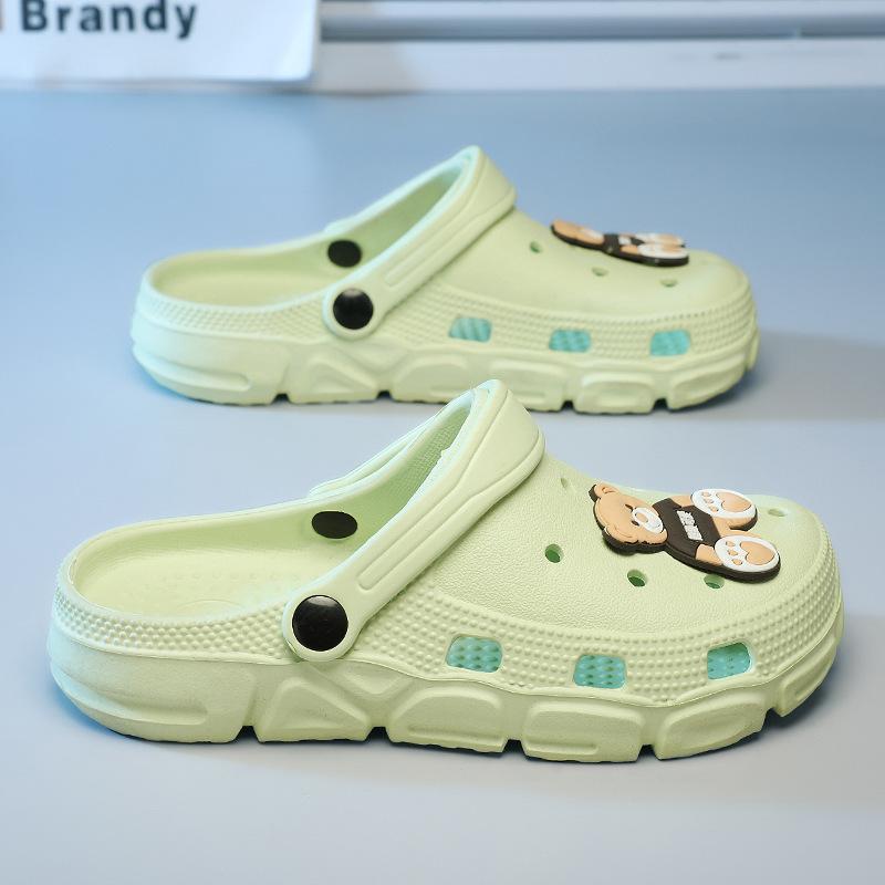 Children's Hole Shoes Increase the Height of Girls' Summer Wear Non-slip 2025 New Eva Baotou Soft Thick-soled Cool Slippers