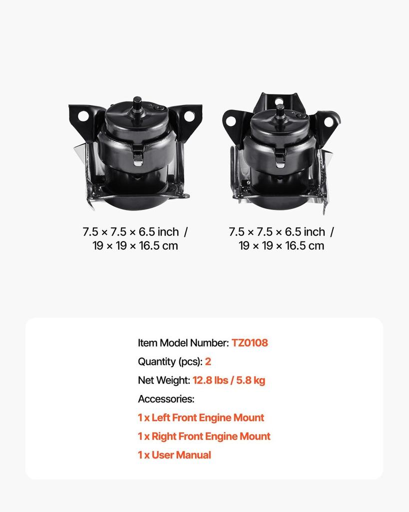 Engine Motor Mount Kit Replacement, Set of 2, Compatible with 20142018 Chevrolet Silverado 1500 5.3L V8, Replace OE# 84175582, 84175583, Secure
