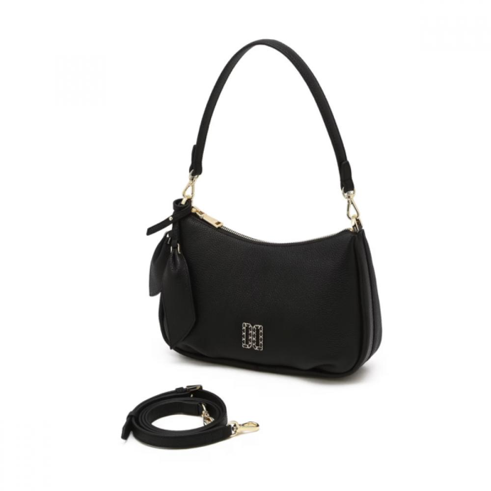 Daks Black Genuine Leather Dd Point Shoulder Bag