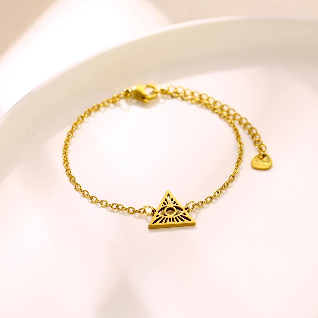 Stainless Steel Triangle Eye Bracelet - Hip Hop Rock Jewelry