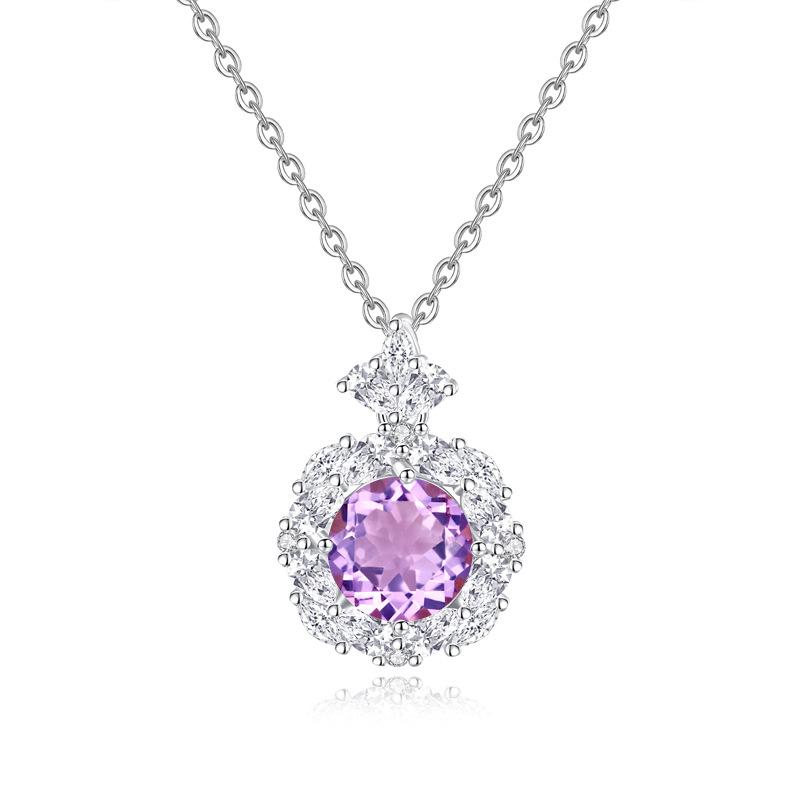 High Sense Fashion Light Luxury S925 Sterling Silver Necklace Women's Ice Flower Natural Topaz Pendant 2026