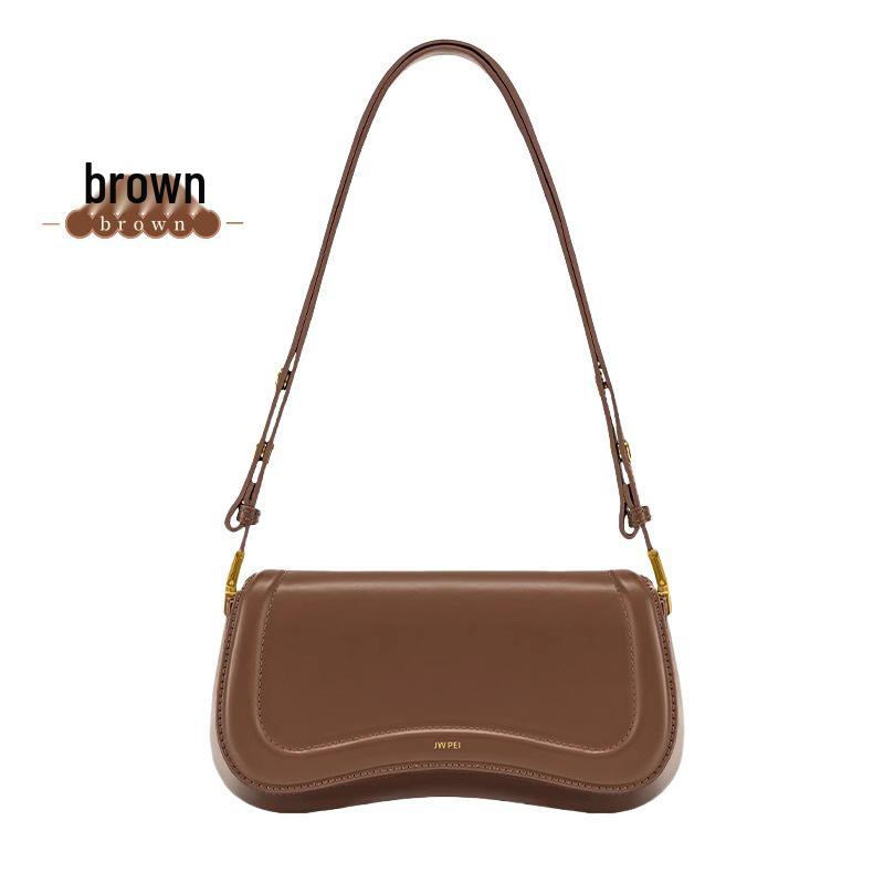 

JWPEI Women s Pudding Baguette Handbag - Adjustable Shoulder Crossbody Niche Design коричневый