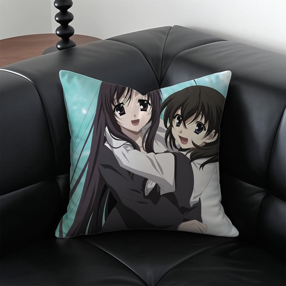 anime drama SSchool DDays Cushion Cover Pillow Case Antidustmite Invisible zipper silky plush cushion