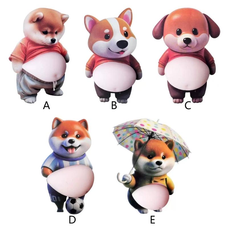 Pressure Relieving 3D Adhesive Dog Sticker Shiba Inu Design Suitable for Preventing Car Door Collisions Home Decoration